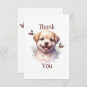 Puppy en vlinders bedankkaart