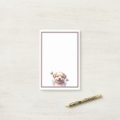 Puppy en vlinders post-it® notes (Op bureau)