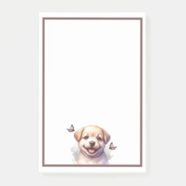 Puppy en vlinders post-it® notes