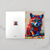 Puppy Expressief abstract dierenartsontwerp Folie Wenskaart (Buiten Laag)