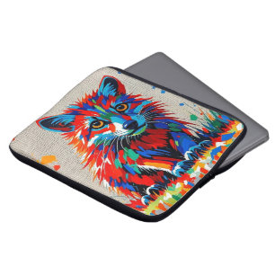 Puppy Expressief abstract dierenartsontwerp Laptop Sleeve