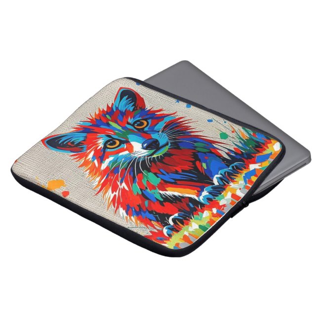 Puppy Expressief abstract dierenartsontwerp Laptop Sleeve (Voorkant top)