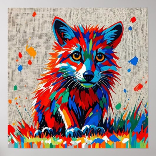 Puppy Expressief abstract dierenartsontwerp Poster (Voorkant)