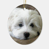 Puppy Eyes Keramisch Ornament (Links)