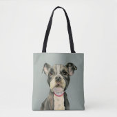 Puppy Eyes | Kute Pit Bull Terrier Dog Tote Bag (Voorkant)