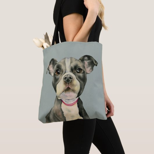 Puppy Eyes | Kute Pit Bull Terrier Dog Tote Bag (Dichtbij)