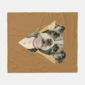 Puppy Eyes | Pit Bull Dog Waterverf Painting Fleece Deken (Voorkant (Horizontaal))