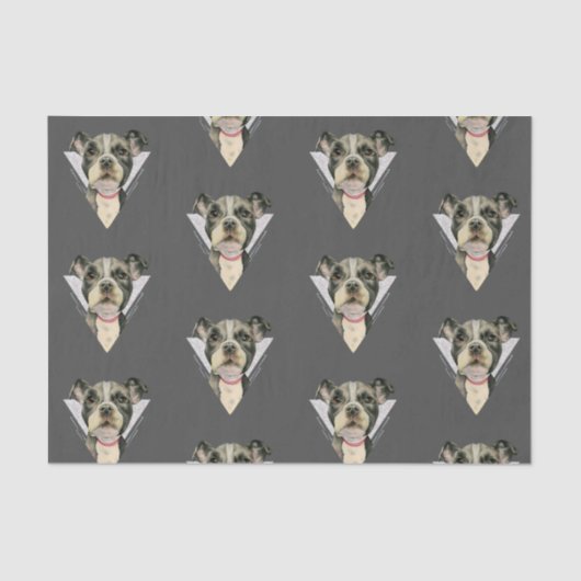 "Puppy Eyes" Pit Bull Dog Waterverf Schilderen 2 Tissuepapier (Voorkant)