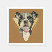 "Puppy Eyes" Pit Bull Dog Waterverf Schilderij 3