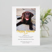 Puppy Feestje Cute Persoonlijke Honden Adoptie Folie Uitnodiging (Staand Voorkant)