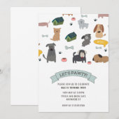 Puppy Feestje Hondenfeest Uitnodiging (Voorkant / Achterkant)