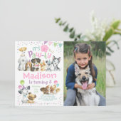 Puppy Feestje Kaart (Staand voorkant)