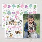 Puppy Feestje Kaart (Voorkant / Achterkant)