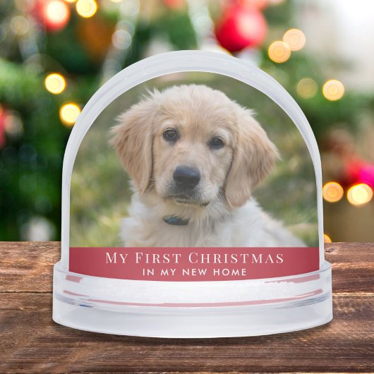 Puppy First Christmas Photo Sneeuwbol