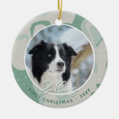 Puppy First Kerstborder Collie Dog Foto Keramisch Ornament (Voorkant)