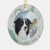 Puppy First Kerstborder Collie Dog Foto Keramisch Ornament (Links)