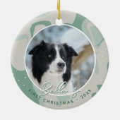 Puppy First Kerstborder Collie Dog Foto Keramisch Ornament (Achterkant)