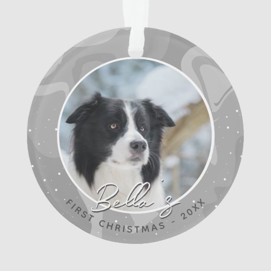 Puppy First Kerstborder Collie Dog Foto Ornament (achterkant)