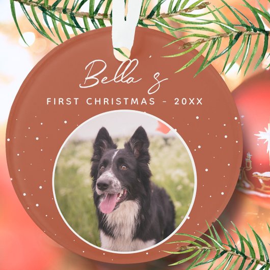Puppy First Kerstborder Collie Dog Foto Ornament