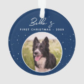 Puppy First Kerstborder Collie Dog Foto Ornament (achterkant)