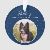Puppy First Kerstborder Collie Dog Foto Ornament (voorkant)