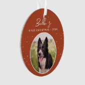 Puppy First Kerstborder Collie Dog Foto Ornament (voorkant)