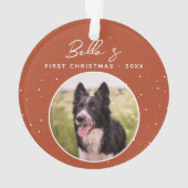 Puppy First Kerstborder Collie Dog Foto Ornament (achterkant)