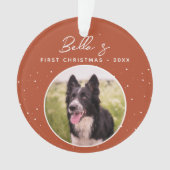 Puppy First Kerstborder Collie Dog Foto Ornament (voorkant)