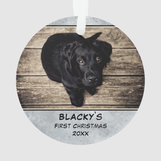 Puppy First Kersthond Pet Photo Keepomwille Ornament (achterkant)
