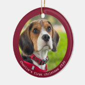Puppy First Kerstmis - Persoonlijke foto van Pet D Keramisch Ornament (Links)