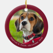 Puppy First Kerstmis - Persoonlijke foto van Pet D Keramisch Ornament (Achterkant)