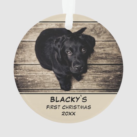 Puppy First Kerstmis Persoonlijke foto van Pet Ornament (achterkant)