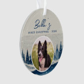 Puppy First KerstWinter Forest Dog Foto Ornament (voorkant)