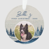 Puppy First KerstWinter Forest Dog Foto Ornament (voorkant)
