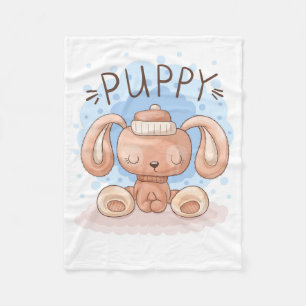 Puppy Fleece Blanket Deken