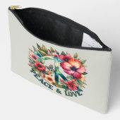 Puppy & Floral 70s Retro "Peace & Love" Vredesbord Etui (Open)