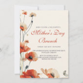 Puppy Flowers Moederdag Brunch Uitnodiging (Voorkant)