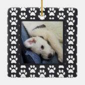 Puppy foto van Paw Keramisch Ornament (Achterkant)