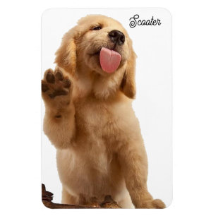 Puppy foto Voeg naam toe 4 x 6 Koelkast Magneet