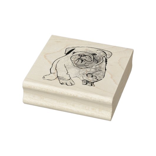 Puppy, Franse Bulldog, Buldog Hout Kunststempel Rubberstempel (Stempel)