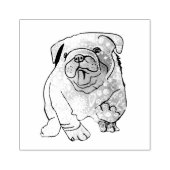Puppy, Franse Bulldog, Buldog Hout Kunststempel Rubberstempel (Afrduk)