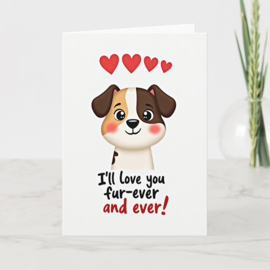 Puppy Fur Ever Love Card Kaart (Voorkant)