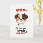 Puppy Fur Ever Love Card Kaart (Gele Bloem)