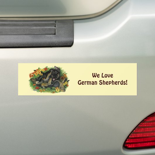 Puppy Garden Bumpersticker (Op auto)