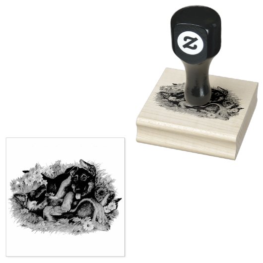 Puppy Garden Rubberstempel (Gestempeld)