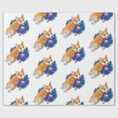 Puppy geniet van Kerstmis Cadeaupapier (Vlak)