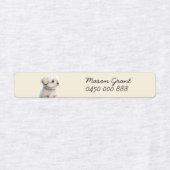 puppy gepersonaliseerde naam & telefoonnummer ijze labels (Design 1)
