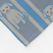 Puppy gestreept fleece deken (Hoek)