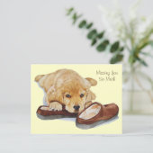 puppy golden recovery dog portret vermist je briefkaart (Staand voorkant)