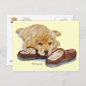 puppy golden recovery dog portret vermist je briefkaart (Voorkant / Achterkant)